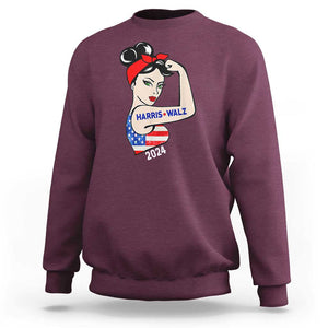 Harris Walz 2024 Sweatshirt Kamala Tim TS02 Maroon Print Your Wear