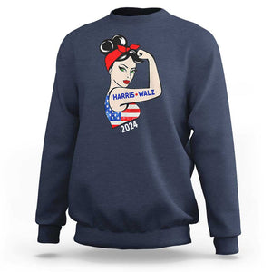 Harris Walz 2024 Sweatshirt Kamala Tim TS02 Navy Print Your Wear