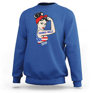 Harris Walz 2024 Sweatshirt Kamala Tim TS02 Royal Blue Print Your Wear