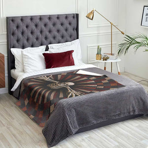 Spooky Skeleton Reaching Out 3D Optical Illusion Throw Blanket Gothic Horror Halloween Trippy Vortex Graphic