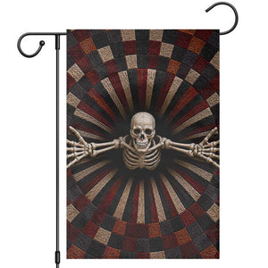 Spooky Skeleton Reaching Out 3D Optical Illusion Garden Flag Gothic Horror Halloween Trippy Vortex Graphic