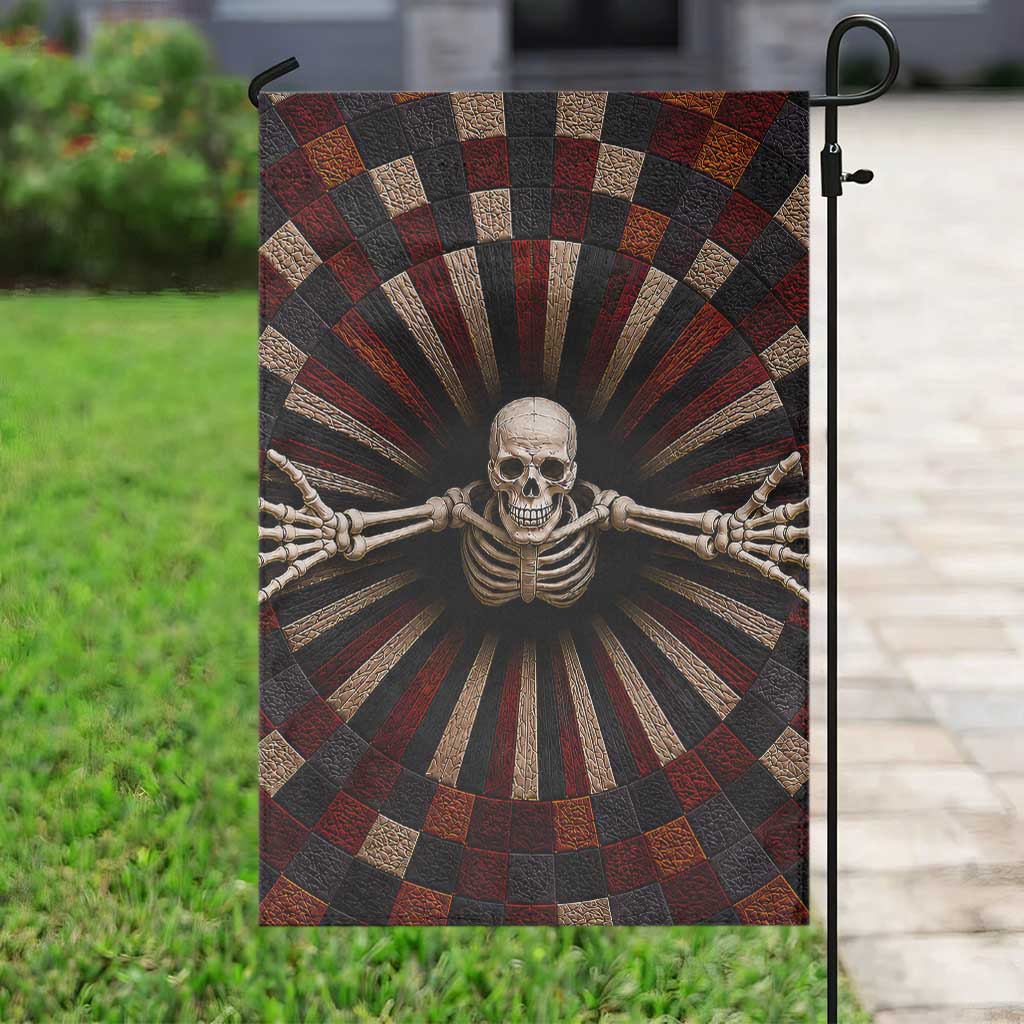 Spooky Skeleton Reaching Out 3D Optical Illusion Garden Flag Gothic Horror Halloween Trippy Vortex Graphic