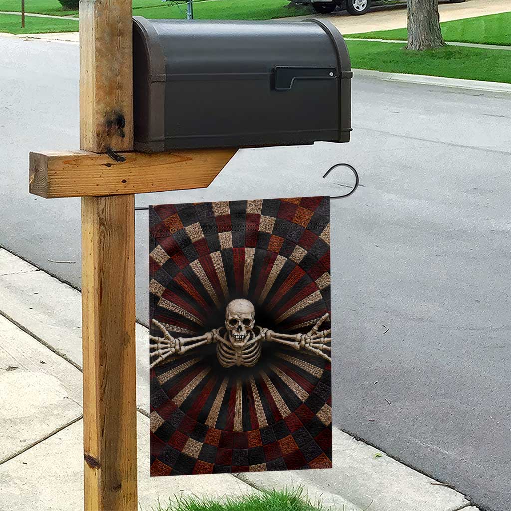 Spooky Skeleton Reaching Out 3D Optical Illusion Garden Flag Gothic Horror Halloween Trippy Vortex Graphic