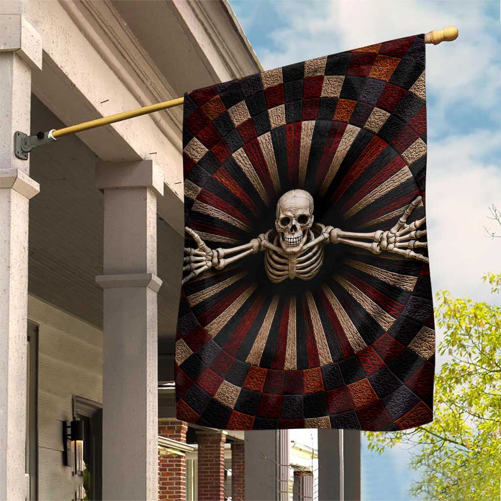 Spooky Skeleton Reaching Out 3D Optical Illusion Garden Flag Gothic Horror Halloween Trippy Vortex Graphic