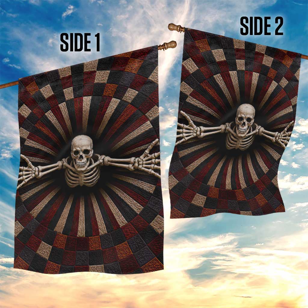 Spooky Skeleton Reaching Out 3D Optical Illusion Garden Flag Gothic Horror Halloween Trippy Vortex Graphic