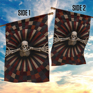 Spooky Skeleton Reaching Out 3D Optical Illusion Garden Flag Gothic Horror Halloween Trippy Vortex Graphic