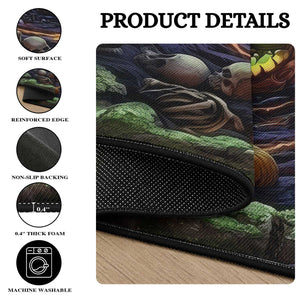 Evil Pumpkin Skull Pit Dark Fantasy 3D Halloween Optical Illusion Round Rug