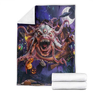 Tentacle Alien Monster Cosmic Horror 3D Halloween Optical Illusion Throw Blanket