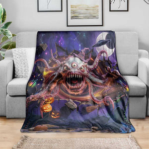 Tentacle Alien Monster Cosmic Horror 3D Halloween Optical Illusion Throw Blanket
