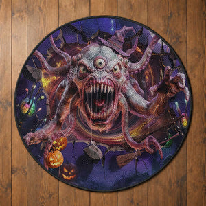 Tentacle Alien Monster Cosmic Horror 3D Halloween Optical Illusion Round Rug
