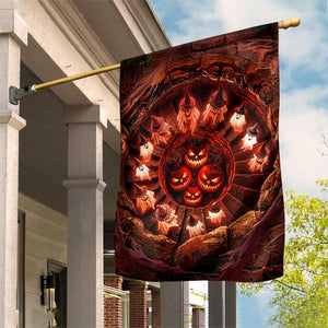 Cute Ghosts Witch in Evil Pumpkin Pit 3D Halloween Optical Illusion Garden Flag