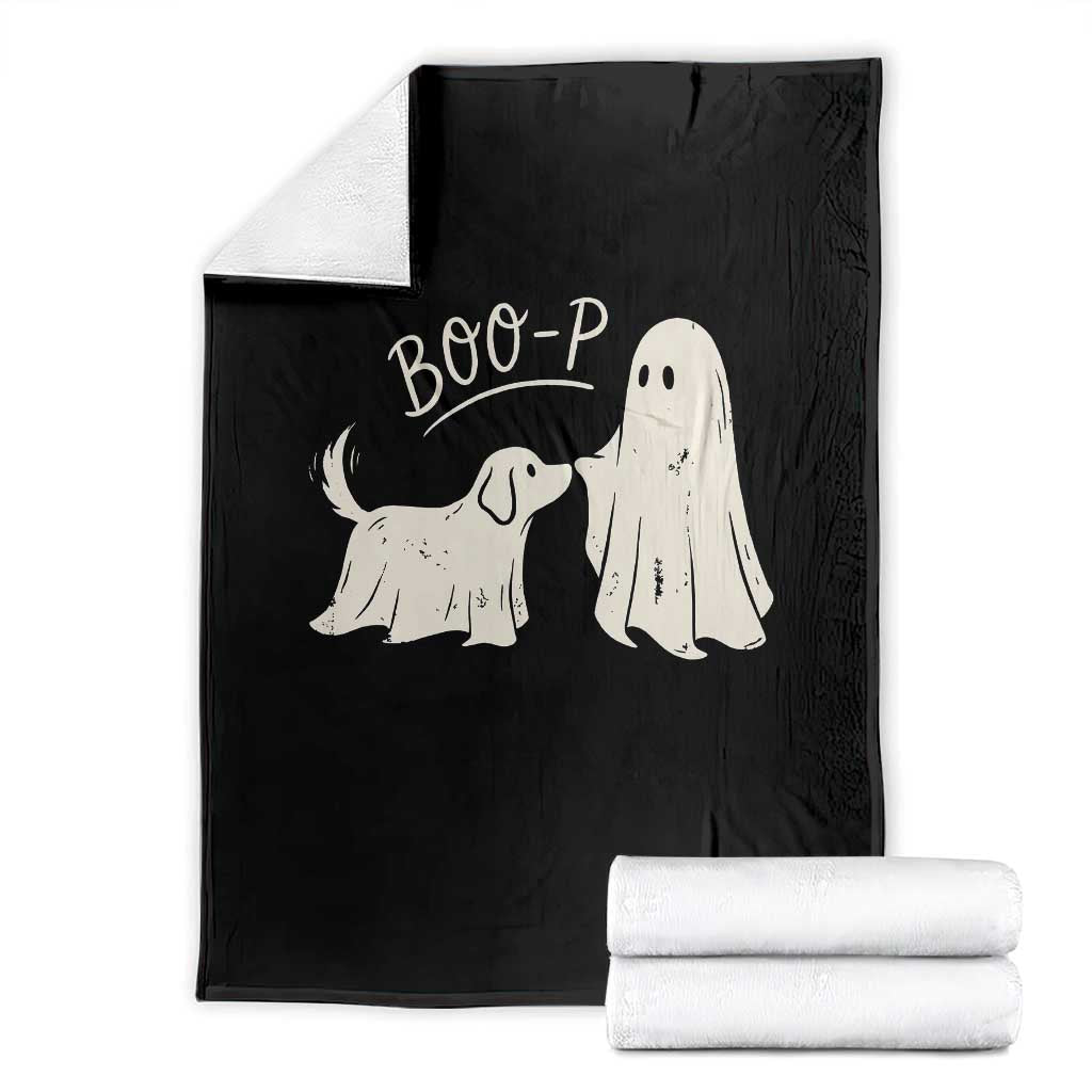 Cute Ghost and Ghost Dog Nose Boop Throw Blanket Spooky Halloween Boo Sheet Dog Lovers