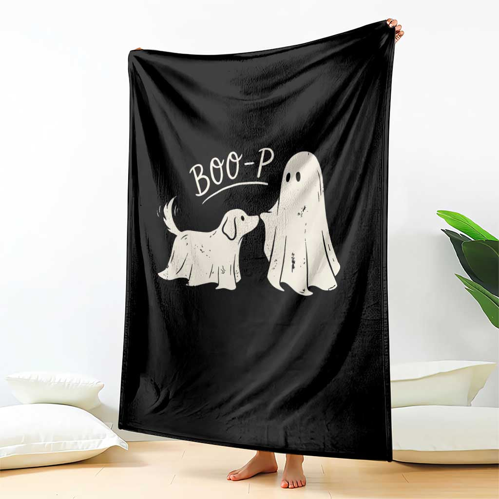 Cute Ghost and Ghost Dog Nose Boop Throw Blanket Spooky Halloween Boo Sheet Dog Lovers