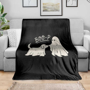 Cute Ghost and Ghost Dog Nose Boop Throw Blanket Spooky Halloween Boo Sheet Dog Lovers