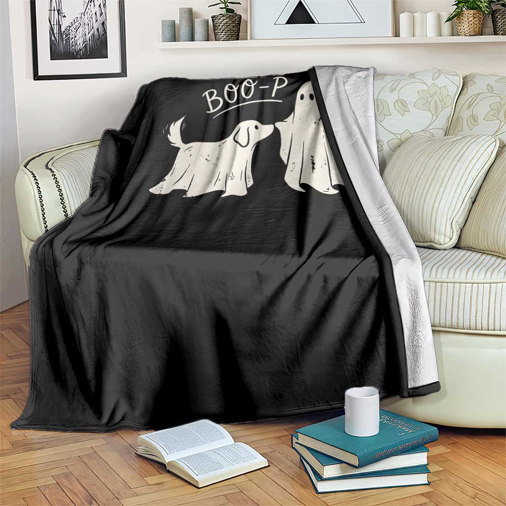 Cute Ghost and Ghost Dog Nose Boop Throw Blanket Spooky Halloween Boo Sheet Dog Lovers