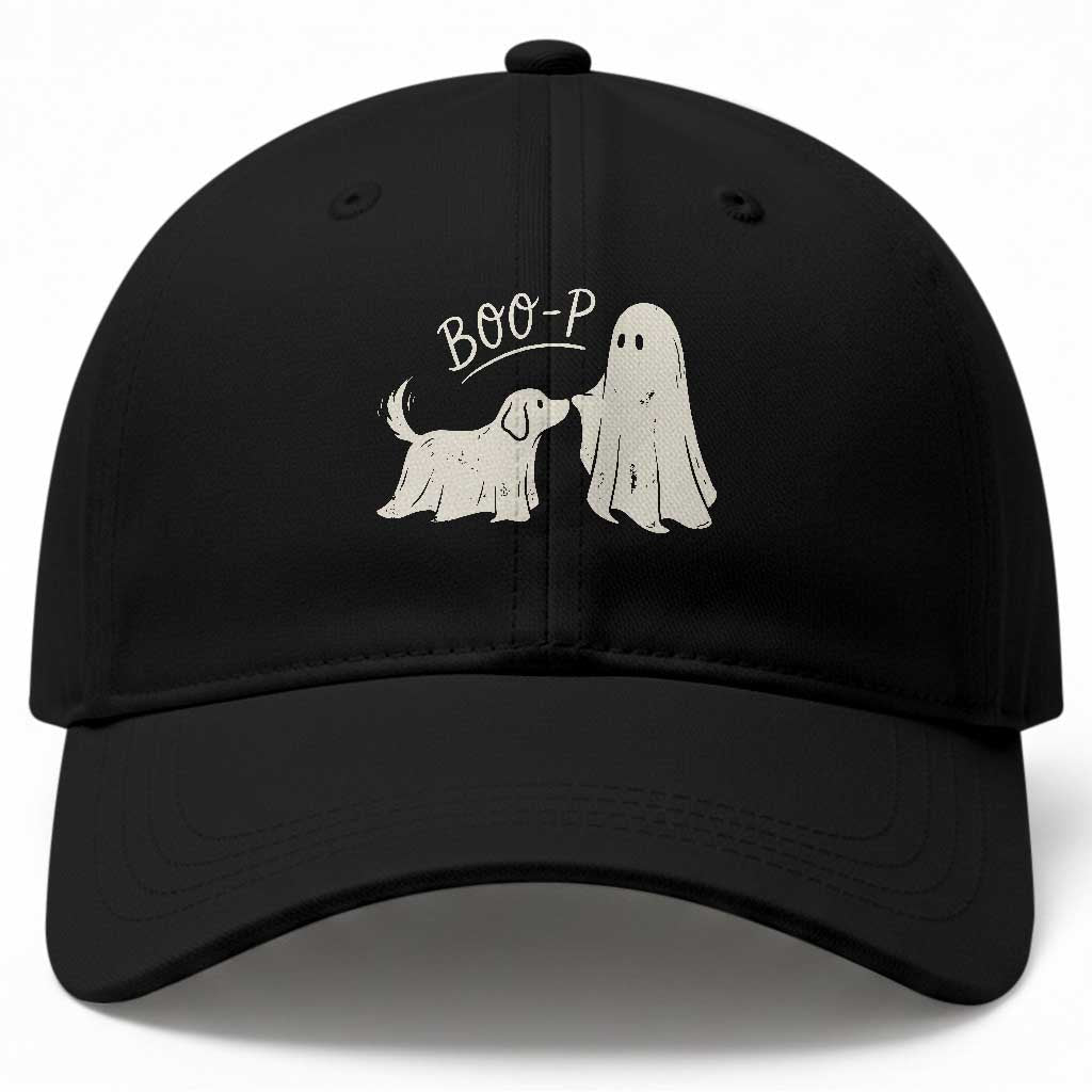 Cute Ghost and Ghost Dog Nose Boop Baseball Cap Spooky Halloween Boo Sheet Dog Lovers