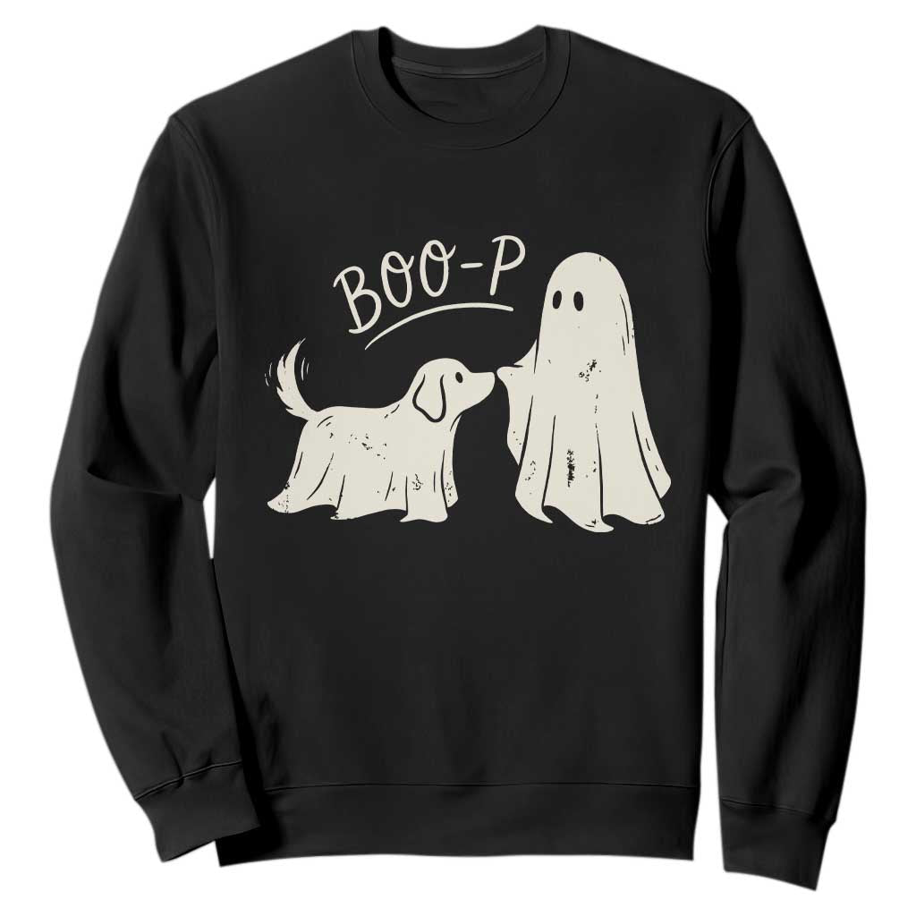 Cute Ghost and Ghost Dog Nose Boop Sweatshirt Spooky Halloween Boo Sheet Dog Lovers