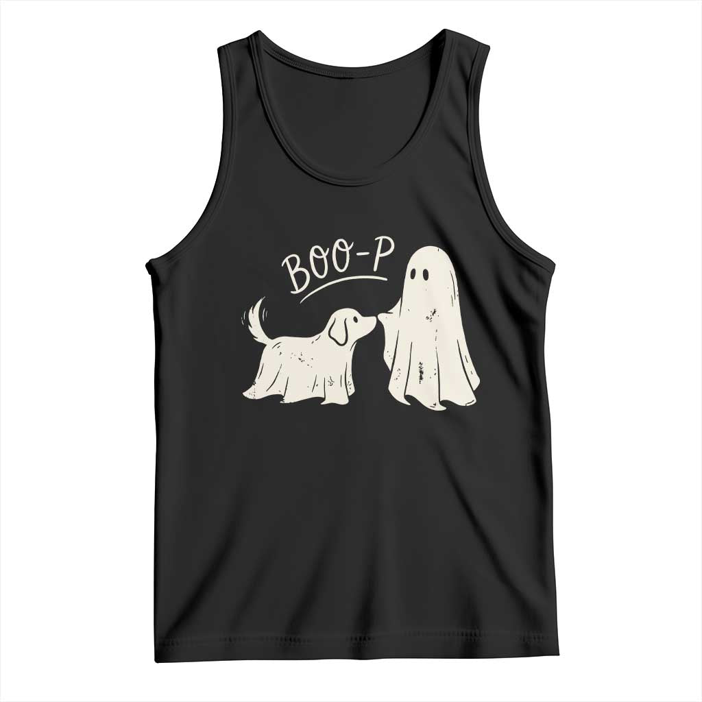 Cute Ghost and Ghost Dog Nose Boop Tank Top Spooky Halloween Boo Sheet Dog Lovers
