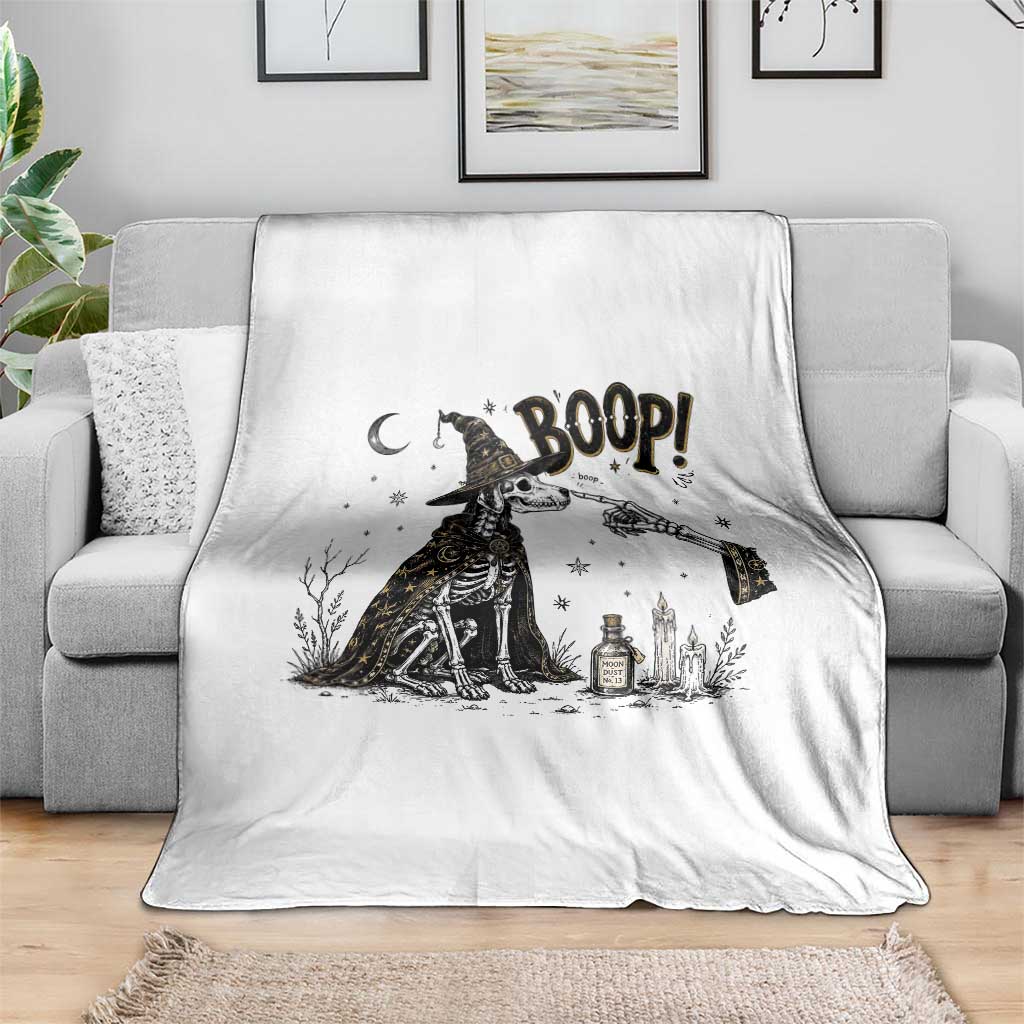 Skeleton Witch Dog Nose Boop Throw Blanket Vintage Halloween Gift for Dog Lovers