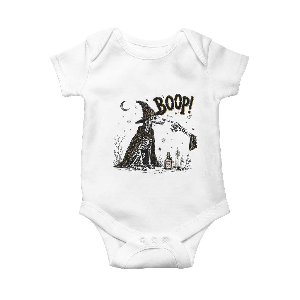 Skeleton Witch Dog Nose Boop Baby Onesie Vintage Halloween Gift for Dog Lovers
