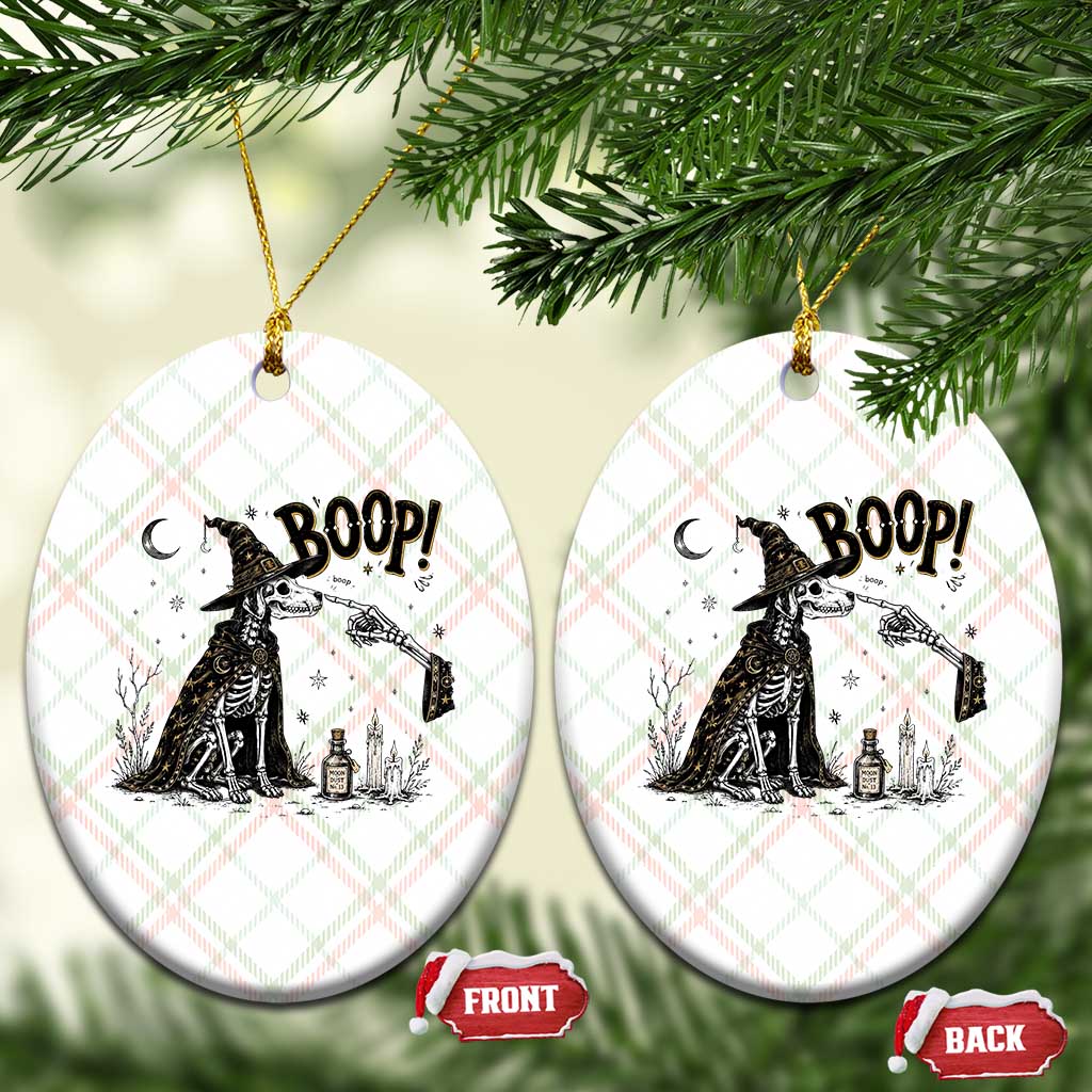 Skeleton Witch Dog Nose Boop Ceramic Ornament Vintage Halloween Gift for Dog Lovers