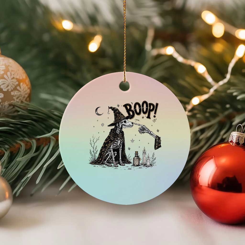 Skeleton Witch Dog Nose Boop Ceramic Ornament Vintage Halloween Gift for Dog Lovers