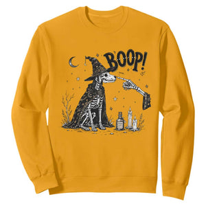 Skeleton Witch Dog Nose Boop Sweatshirt Vintage Halloween Gift for Dog Lovers