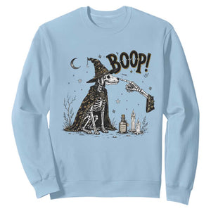 Skeleton Witch Dog Nose Boop Sweatshirt Vintage Halloween Gift for Dog Lovers