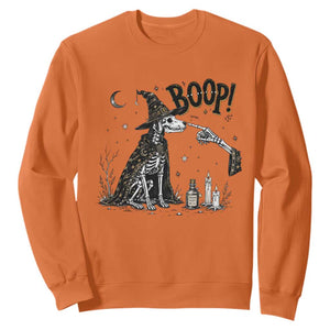 Skeleton Witch Dog Nose Boop Sweatshirt Vintage Halloween Gift for Dog Lovers