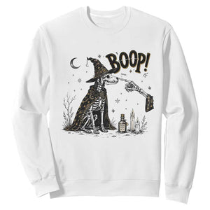 Skeleton Witch Dog Nose Boop Sweatshirt Vintage Halloween Gift for Dog Lovers
