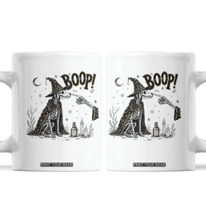 Skeleton Witch Dog Nose Boop Coffee Mug Vintage Halloween Gift for Dog Lovers