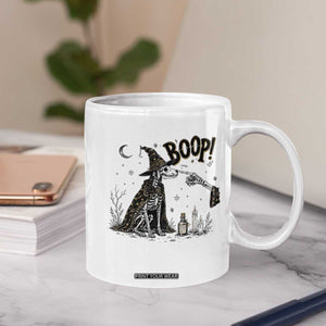 Skeleton Witch Dog Nose Boop Coffee Mug Vintage Halloween Gift for Dog Lovers