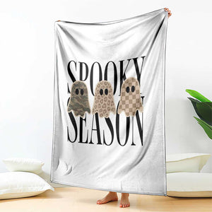 Spooky Season Camo Leopard Checkered Ghosts Halloween Graphic Throw Blanket
