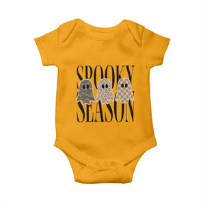 Spooky Season Camo Leopard Checkered Ghosts Halloween Graphic Baby Onesie