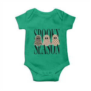 Spooky Season Camo Leopard Checkered Ghosts Halloween Graphic Baby Onesie