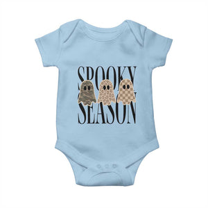 Spooky Season Camo Leopard Checkered Ghosts Halloween Graphic Baby Onesie