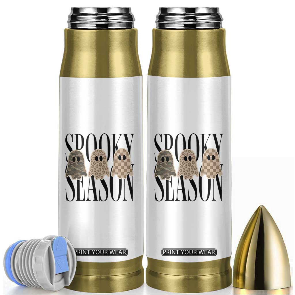 Spooky Season Camo Leopard Checkered Ghosts Halloween Graphic Bullet Tumbler