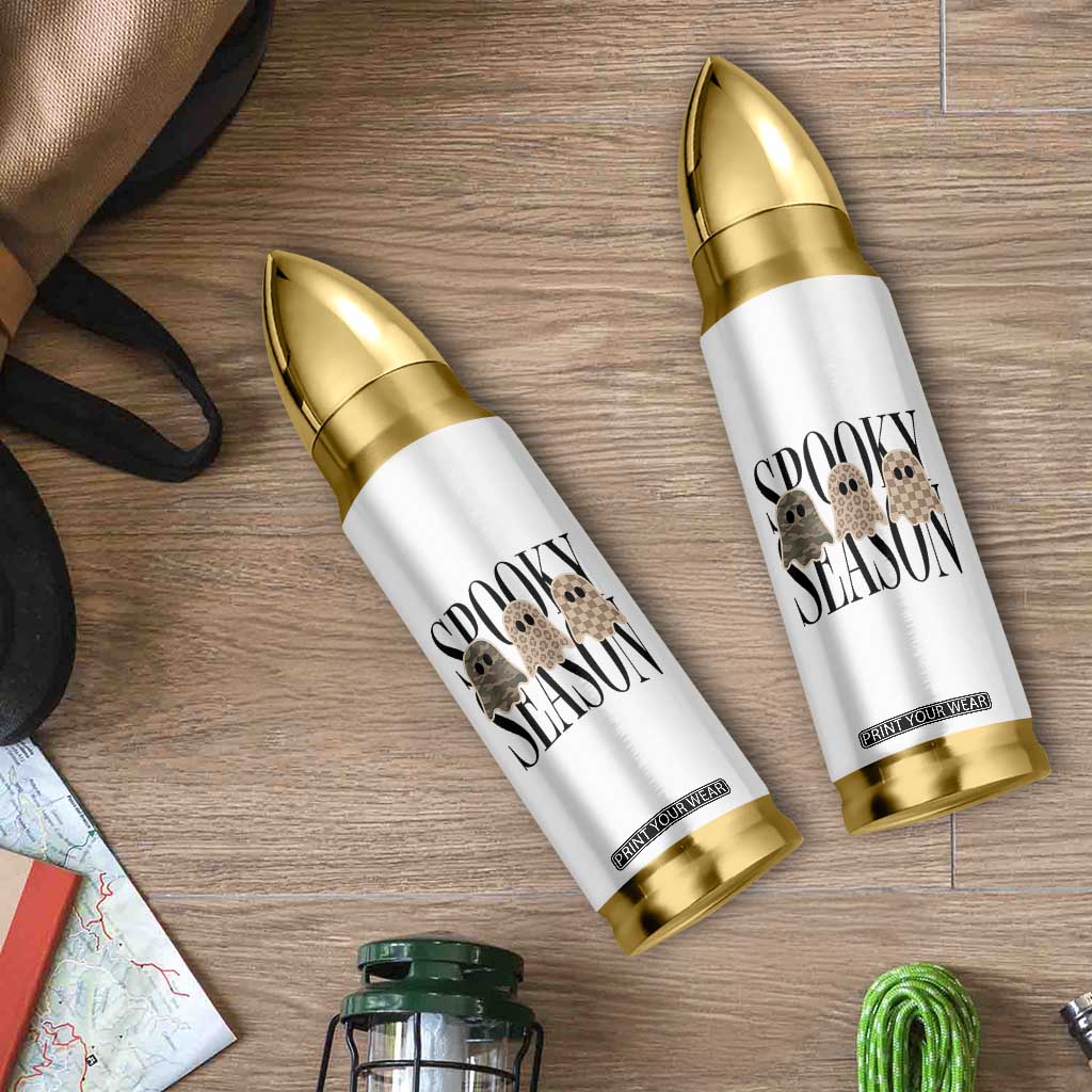 Spooky Season Camo Leopard Checkered Ghosts Halloween Graphic Bullet Tumbler
