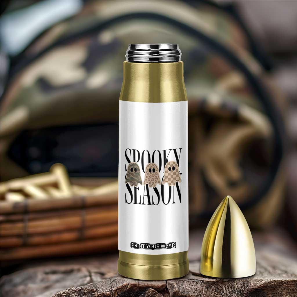 Spooky Season Camo Leopard Checkered Ghosts Halloween Graphic Bullet Tumbler