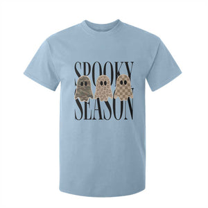 Spooky Season Camo Leopard Checkered Ghosts Halloween Graphic T Shirt For Kid