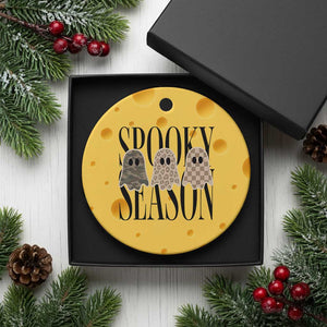 Spooky Season Camo Leopard Checkered Ghosts Halloween Graphic Ceramic Ornament