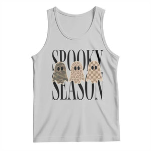 Spooky Season Camo Leopard Checkered Ghosts Halloween Graphic Tank Top