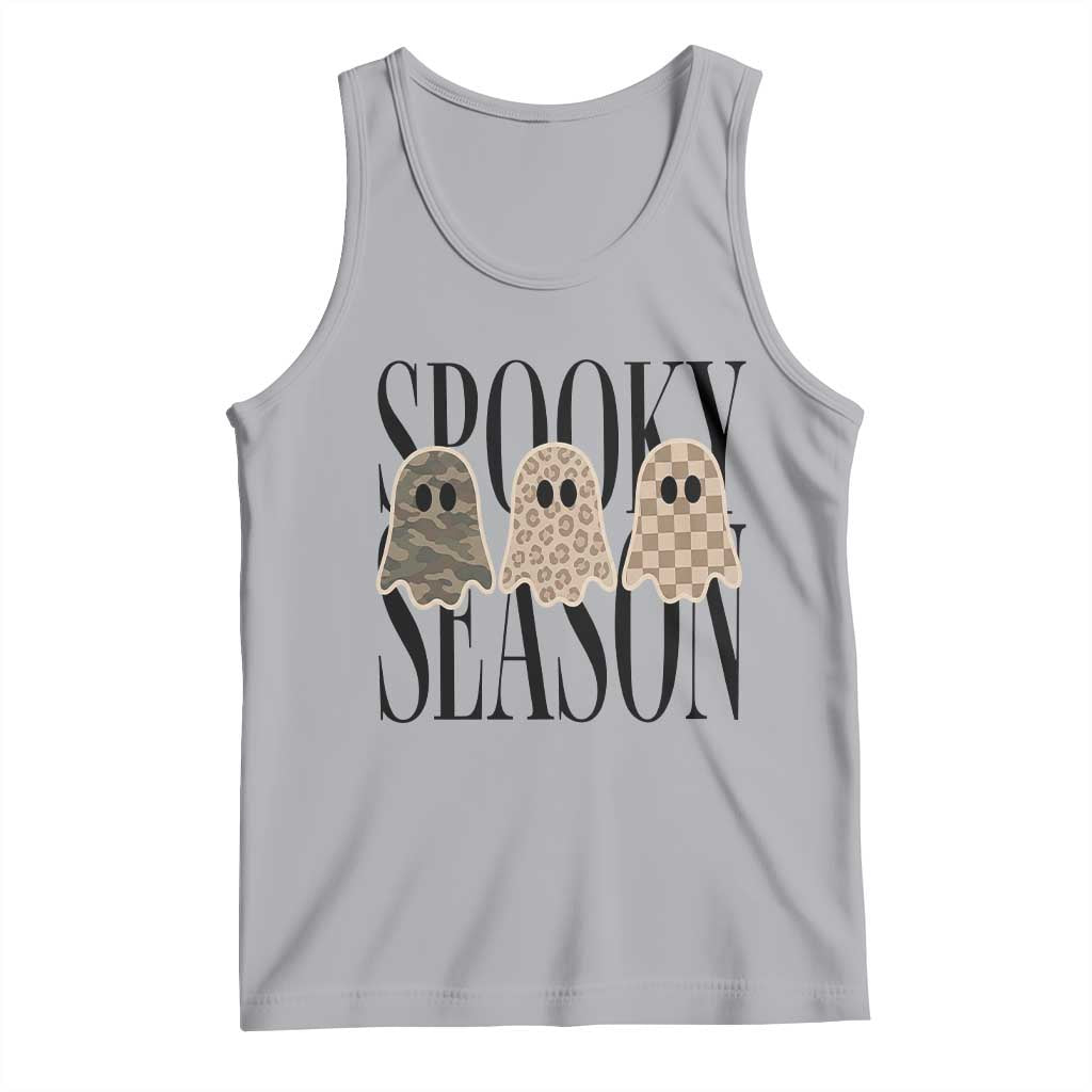 Spooky Season Camo Leopard Checkered Ghosts Halloween Graphic Tank Top