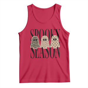 Spooky Season Camo Leopard Checkered Ghosts Halloween Graphic Tank Top
