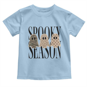 Spooky Season Camo Leopard Checkered Ghosts Halloween Graphic Toddler T Shirt