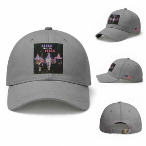 Funny Witchy Cats Girls Will Be Girls Halloween Meme Baseball Cap
