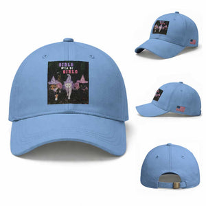 Funny Witchy Cats Girls Will Be Girls Halloween Meme Baseball Cap