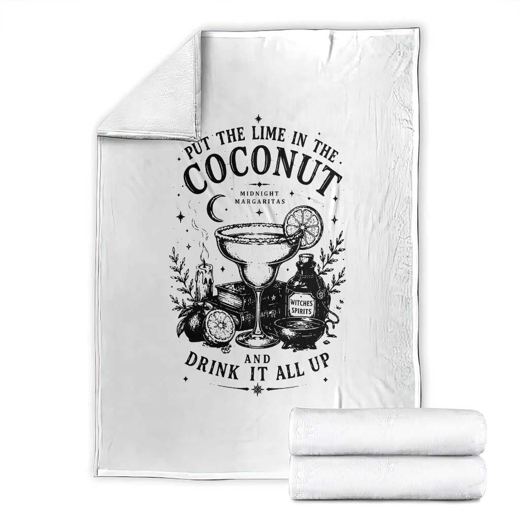 Midnight Margaritas Witchy Cocktail Halloween Throw Blanket Put The Lime In The Coconut Drinking