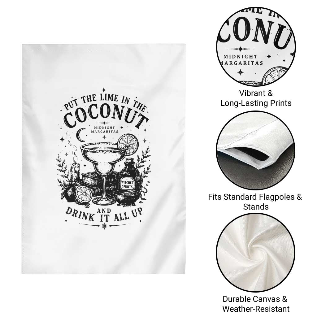 Midnight Margaritas Witchy Cocktail Halloween Garden Flag Put The Lime In The Coconut Drinking