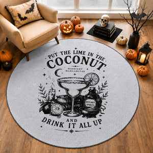 Midnight Margaritas Witchy Cocktail Halloween Round Rug Put The Lime In The Coconut Drinking